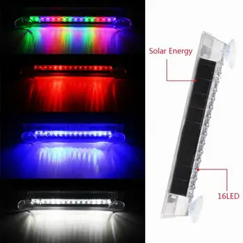 

1Pc Car Warning Strobe Light 7 Colors Auto Outdoor Rear Windshield Decoration Lights 16LED Solar Energy Lamp For Car Accessories