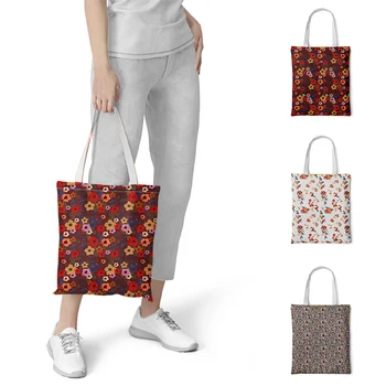 

High-Quality Fashion Multicolor Women Handbags Canvas Tote bags Reusable Polyester grocery shopping bag Eco Foldable Bag