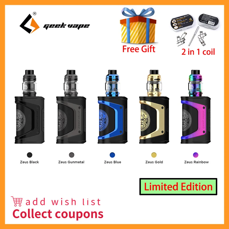 

GeekVape Aegis Legend 200W Kit Limited Edition with 5ml Zeus Tank Tank & 200W Aegis Legend MOD E-cig Vape Kit VS Luxe Kit