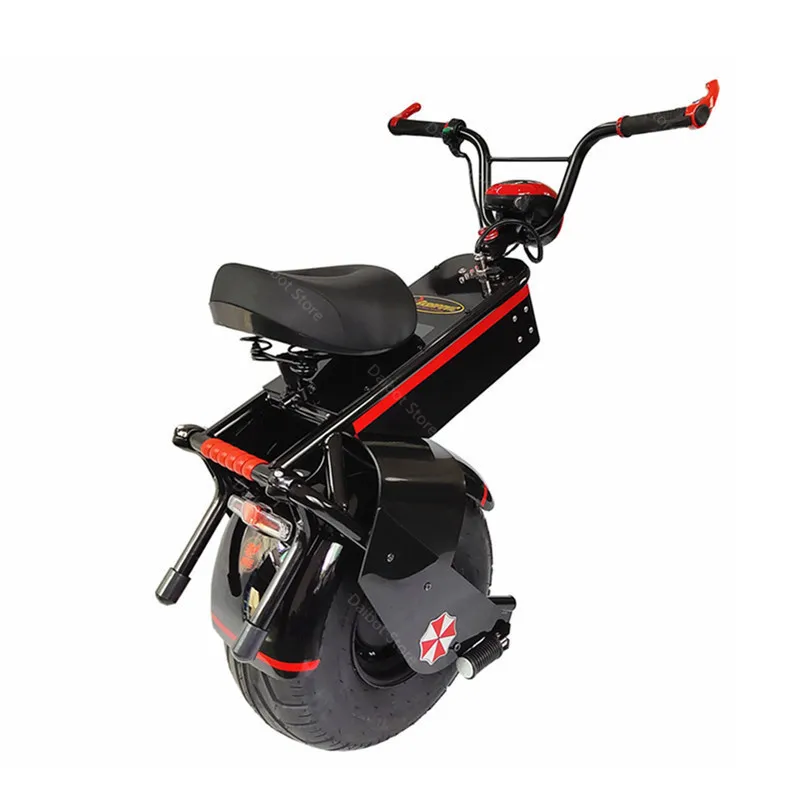Electric Scooter 1500W One Wheel Self-balancing Scooter Motorcycle Seat 110KM 60V Electric Monowheel 18 Inch Wide Wheel