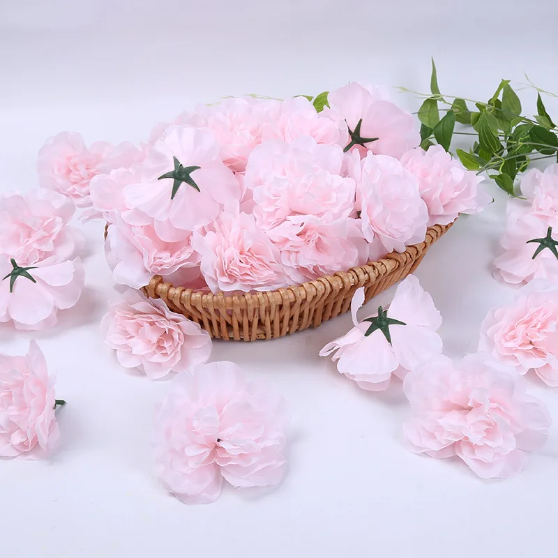 100 piezas simulación Dalia Rosa sola flor cabeza DIY guirnalda fiesta boda telón de fondo decoración seda Rosa pared Arco fila