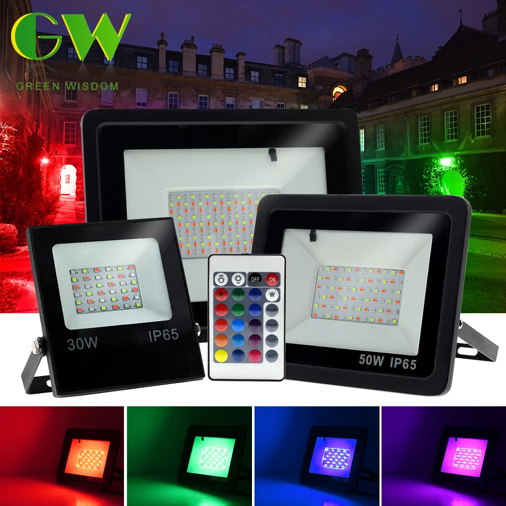 Светодиодный прожектор RGB AC220V 10 Вт 30 50 100 наружный настенный светильник