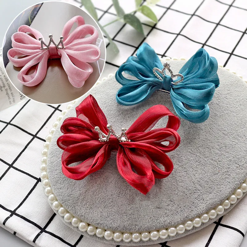 

Бутик, 12 шт., модные блестящие диадемы, Блестящая лента, бант, шпильки, стразы, тиары, бант, заколки для волос, аксессуары для волос принцессы