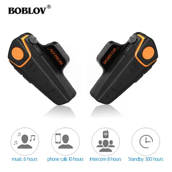 

2 Pcs BOBLOV BT-S2 1000m Motorcycle Helmet Intercom Headset Handsfree Moto Bluetooth BT Interphone Waterproof FM MP3 Type-C