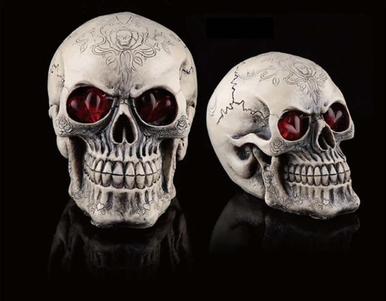 Halloween Human Prop Resin Skull LED Night Lights Decorative Novelty Pranksters Halloween Supplies