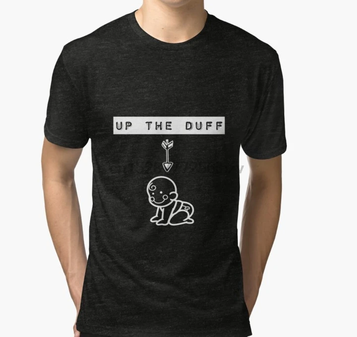 Мужская футболка с коротким рукавом Up The Duff беременность Лондон английский