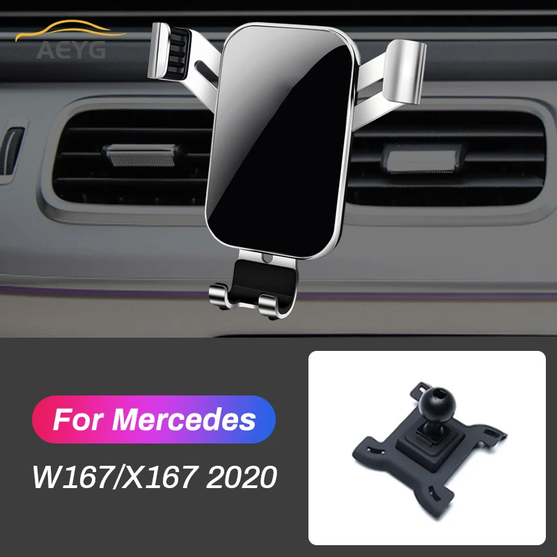 

Car Mobile Phone Holder For Mercedes-Benz GLE W167 GLS X167 2020 GPS Gravity Stand Air Vent Navigation Bracket Auto Accessories