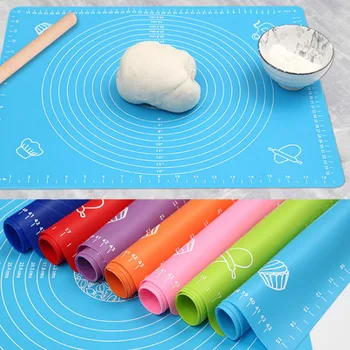 

Thicken High Temperature Resistant Silicone Kneading Dough Mat with Scale Kitchen Baking Tools Cake Large Soft Chopping Board