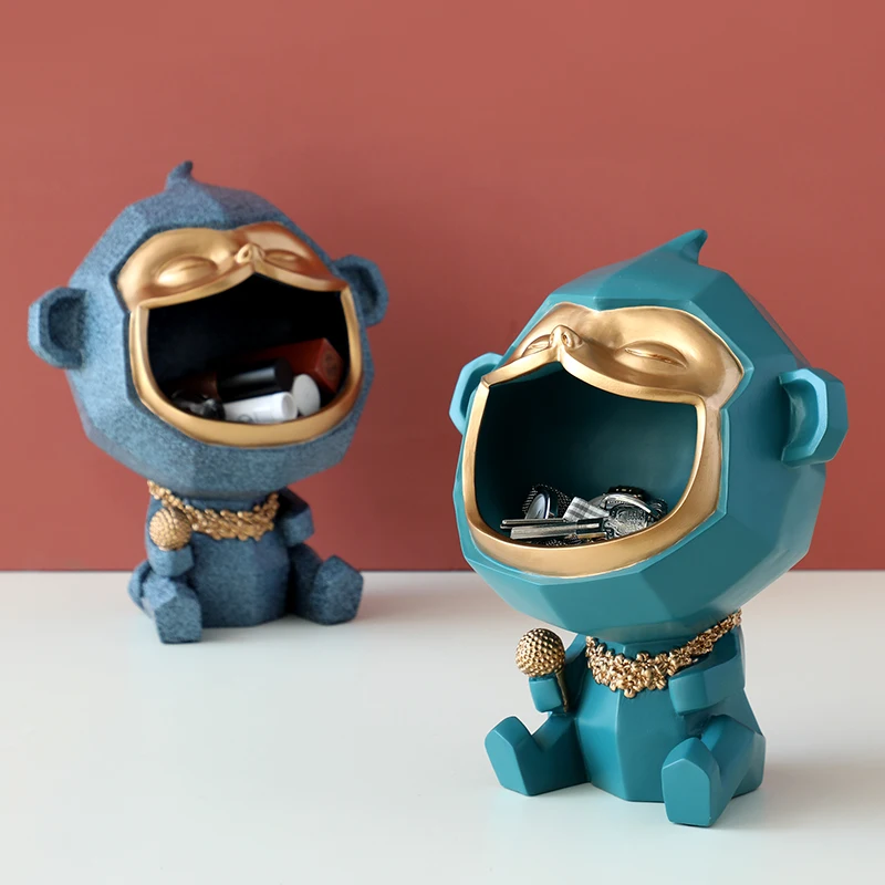 Скульптура resine украшения для дома обезьяна с большим ртом декоративные фигурки