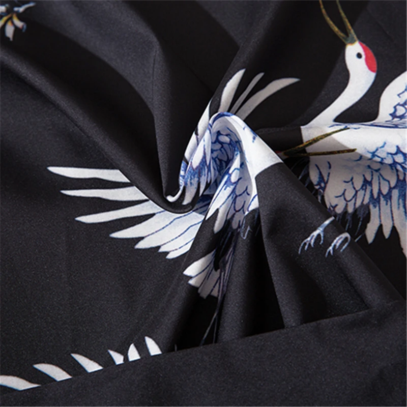 Bebovizi Japanese Style Crane Kimono Tokyo Streetwear Haori Men Women Cardigan Japan Robe Girl Fashion Traditional Asian Clothes