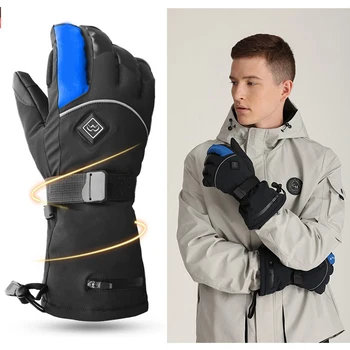 

3M Warm Gloves New Thermostat Winter Outdoor Men Autumn Winter Warm Gloves Leather Touch Screen Full Finger Gloves High Quality