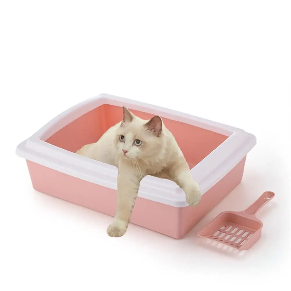 Cat Litter Box with Scoop Pet Toilet Anti Splash Kitten Bedpan Puppy Waste Cleaning Plastic Sand Box Small Pets Pee Tray Trainer Cat Litter Box with Scoop Pet Toilet Anti Splash Kitten Bedpan Puppy Waste Cleaning Plastic Sand Box Small Pets Pee Tray Trainer