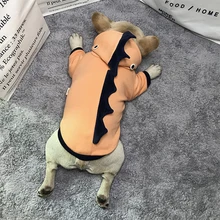 Французский бульдог динозавр Забавный костюм для Собаки Одежда для маленьких собак осень зима теплая толстовка для Чихуахуа Мопс свитер S-3XL
