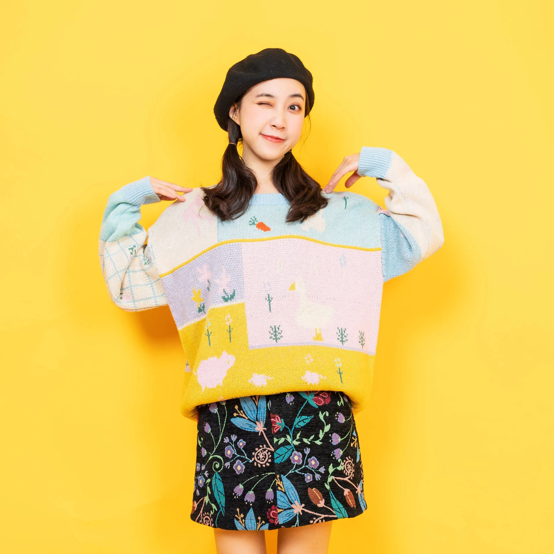 Винтажный дизайн, Женский пуловер шерстяной свитер с круглым вырезом, с цветным блоком, вязаный джемпер, топ для осени и зимы
