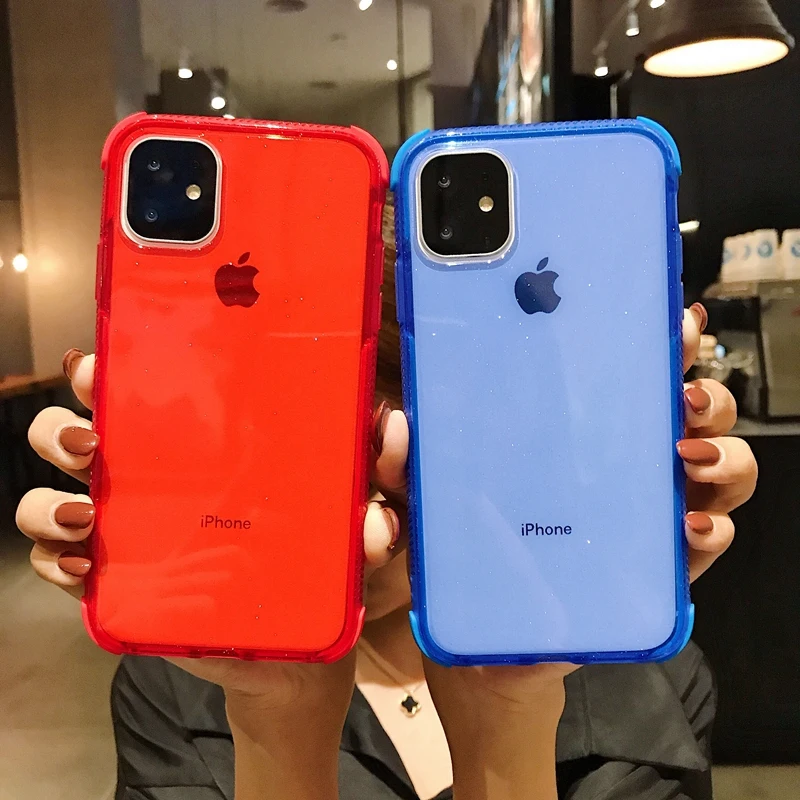 Чехол Ottwn для iPhone 11 Pro XR XS Max X 6 6s 7 8 Plus, блестящий противоударный Прозрачный чехол для телефона, Мягкий ТПУ силиконовый чехол