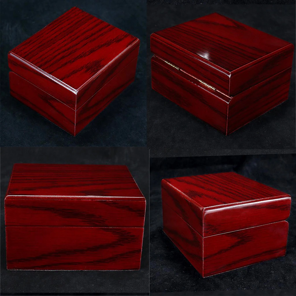

4Pcs Single Slot Wooden Watch Display Box Case Jewellery Storage Organizer 10x10x7cm for Women Men