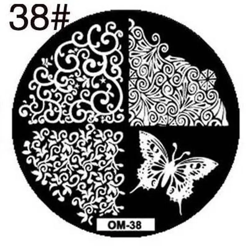 1 шт круглая 5,5 см пластина для стемпинга для нейл-арта DIY шаблон для ногтей изображение пластина для Nial Art украшения OM31-60