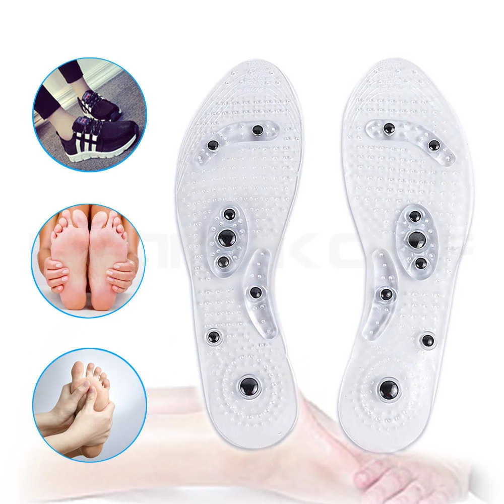 Health Breathable Foot Acupressure Gel ShoePadsRelax Muscles Charminer Magnetic Therapy Massage Insole Improve Blood CirculationFight Against Plantar Fasciitis Relieve Feet Pain for Men Women 