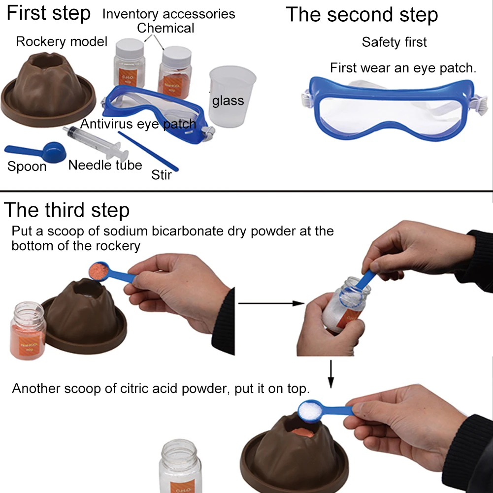  Volcano Eruption Kits DIY Science Experiment Educational Kids Toy Teaching Aids - 4000409809213