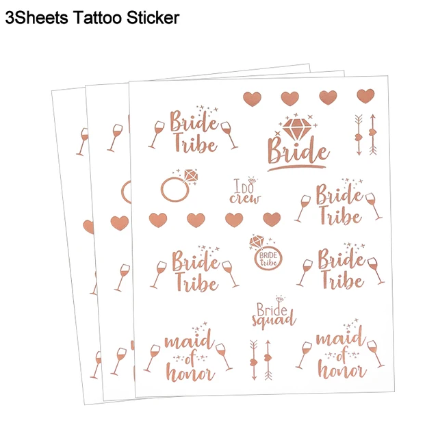 Wedding Decoration Bridal Shower Veil Team Bride To Be Satin Sash Balloon Bachelorette Party Girl Hen Party Decoration Supplies 3sheets tattoo