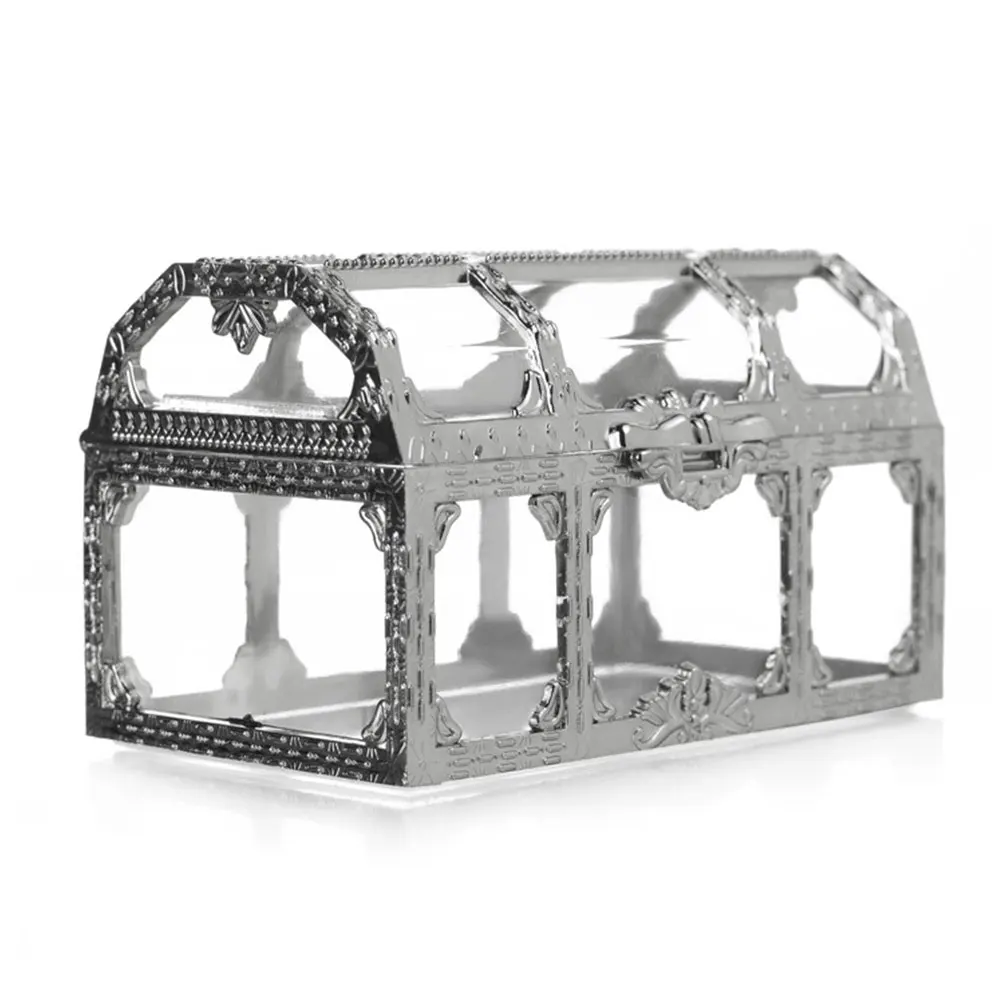 Silver Настольная мини-шкатулка для ювелирных изделий, конфета, Пиратская домашняя Коллекционная коробка, хрустальные коробки для хранения драгоценных камней, прозрачный Органайзер - Цвет: Silver