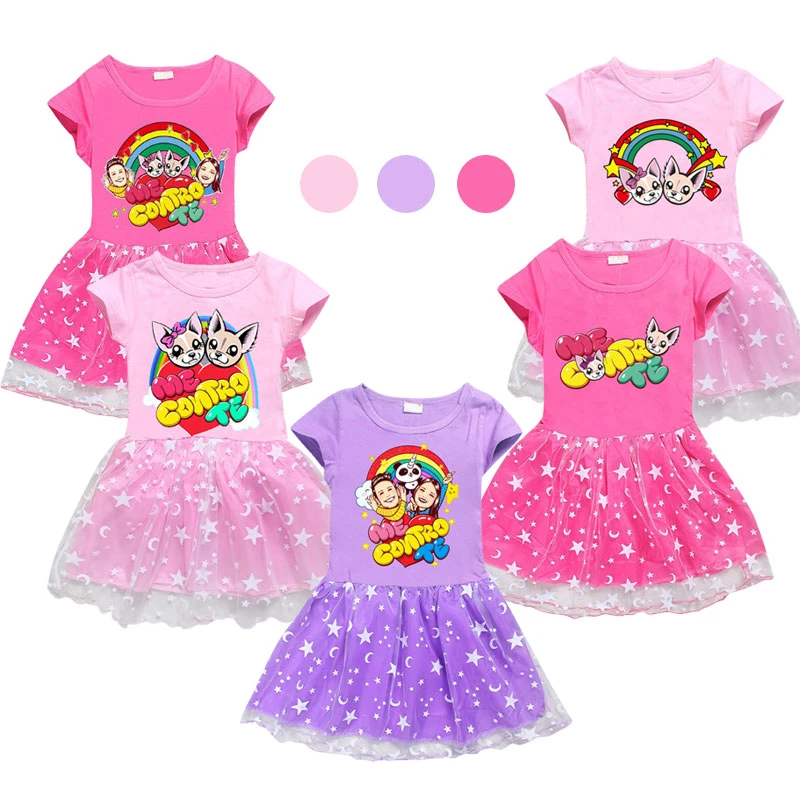 cute baby dresses online 2021 me contro te Cartoon Christmas Dress Stars moon Girl Princess Costume As a Casual Toddler Girl Dresses Birthday Clothing baby girl doll skirt