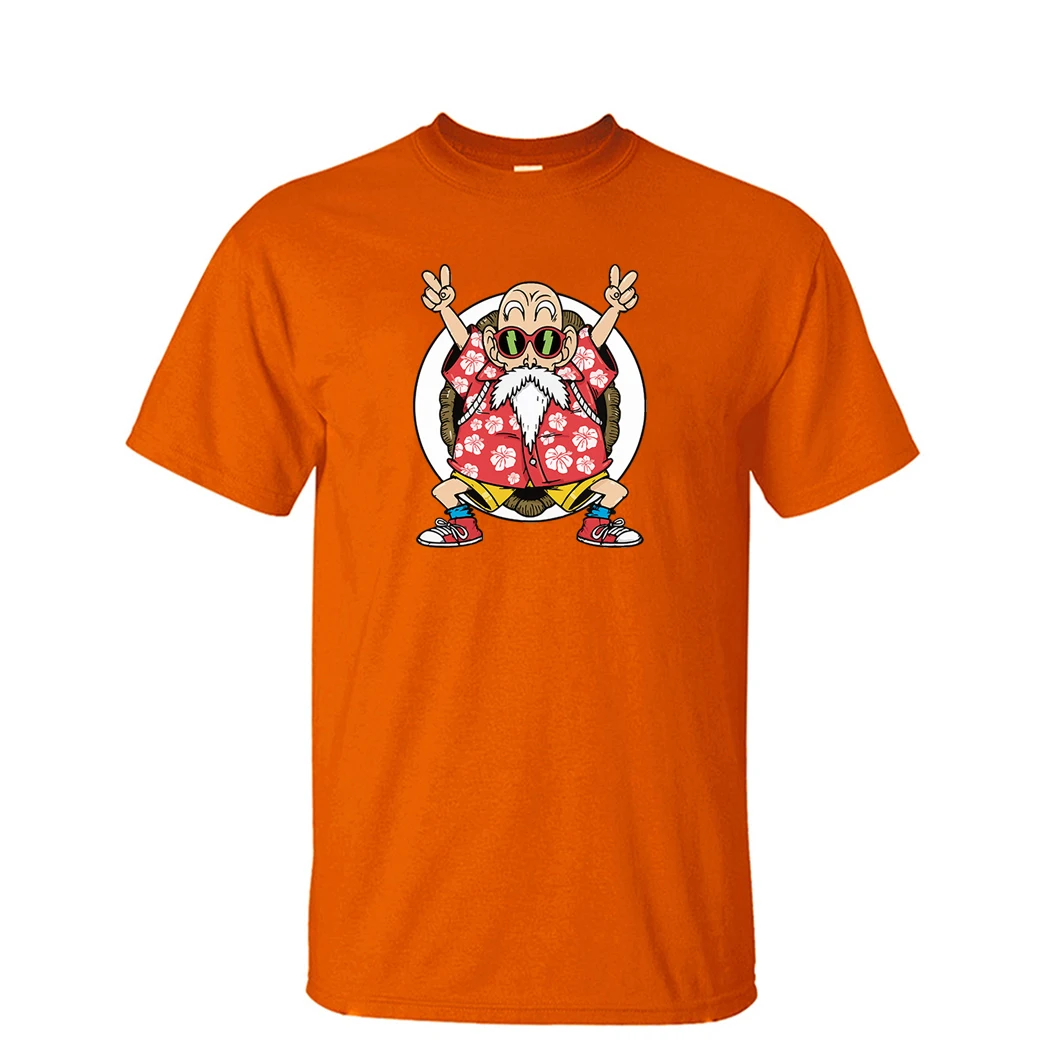 Dragon Ball футболка Мастер Роши футболка Каме сеннин Мужская аниме Harajuku короткий рукав повседневные модные футболки хлопок уличная одежда - Цвет: Orange