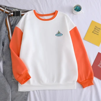 

Best Quality Fleece Funny Alien Printing Hoodies Casual Cotton Loose Cute Sweatshirt Women Fashion Hip Hop Pullover Long-sleeved