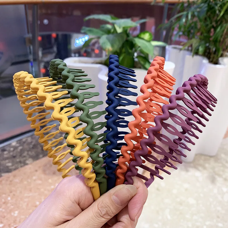 

Fashion Bezel Hair Band Headbands for Hair Woman Anti-skid with Teeth Wave Matte Hair Hoop Girls Hair Accessories Hairband New