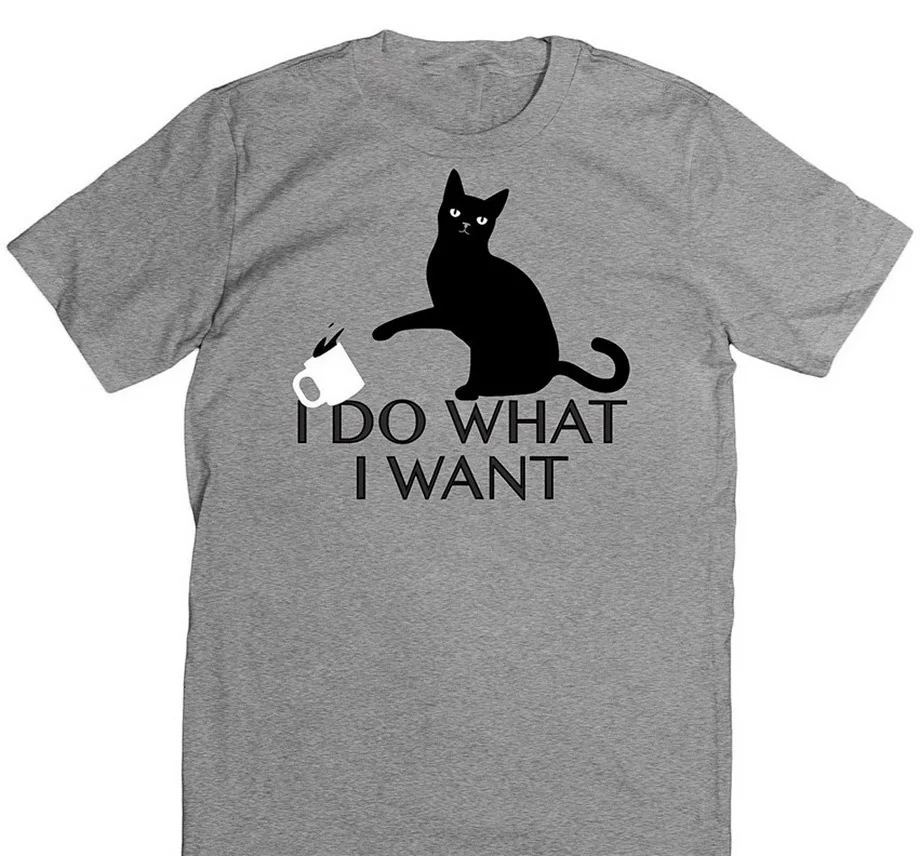 Одежда призмы Co. I Do What Want Funny Cat уличная футболка S 5xl Homme Футболка мужская забавная |