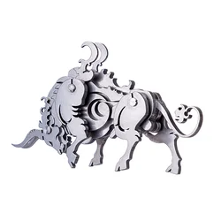 3d metal chinês zodíaco vaca modelo kits diy destacável de aço inoxidável warcraft artesanato jigsaw brinquedos presente para crianças adulto