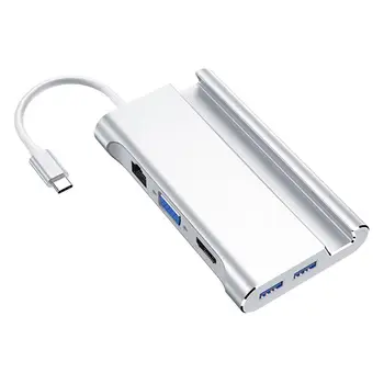 

Extension Dock Adapter with Wide Scope of Application Simplicity 7 in 1 Type-C HUB to USB3.0 RJ45 VGA HDMI PD Converter