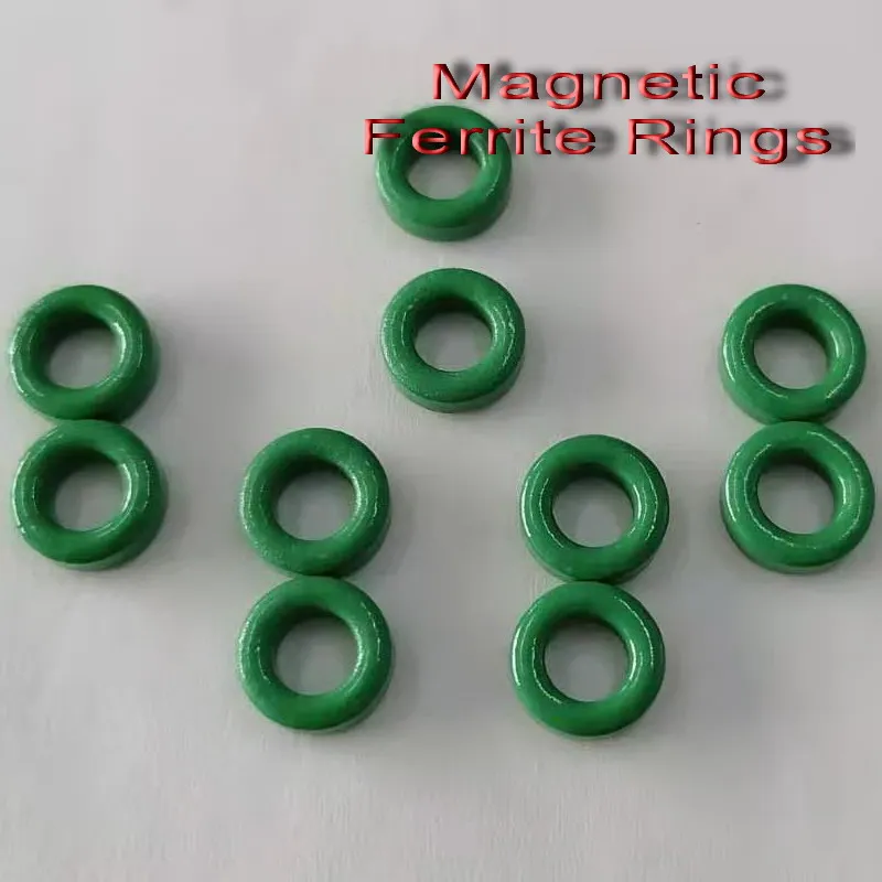 50 PCS T9x5x3/10x6x4/10x6x5/12x6x4 Green Magnetic Ferrite Rings High Permeability Anti-interference Mn-Zn Toroidal Cores