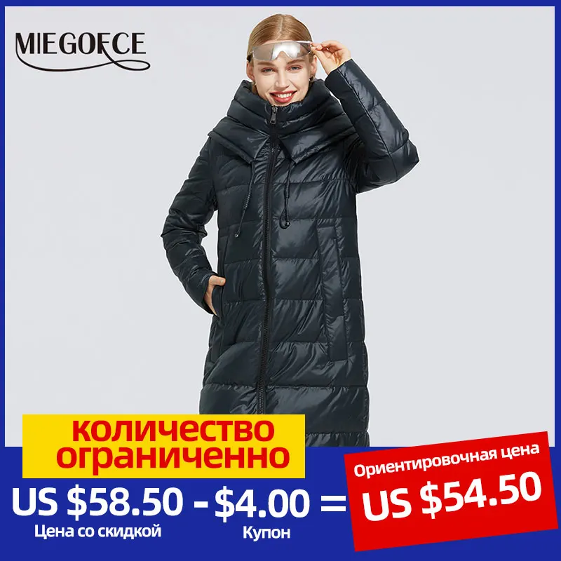 Women Jacket Clothing Coat Winter Parka Cotton Long Simple-Design Windproof New MIEGOFCE