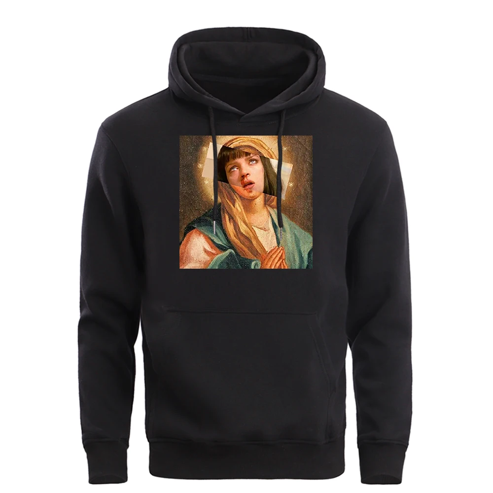 Pulp fiction& Virgin Mary, забавные толстовки с капюшоном, мужские свитшоты, новинка, весна-осень, флисовая толстовка с капюшоном в стиле хип-хоп, уличная одежда, брендовая толстовка с капюшоном