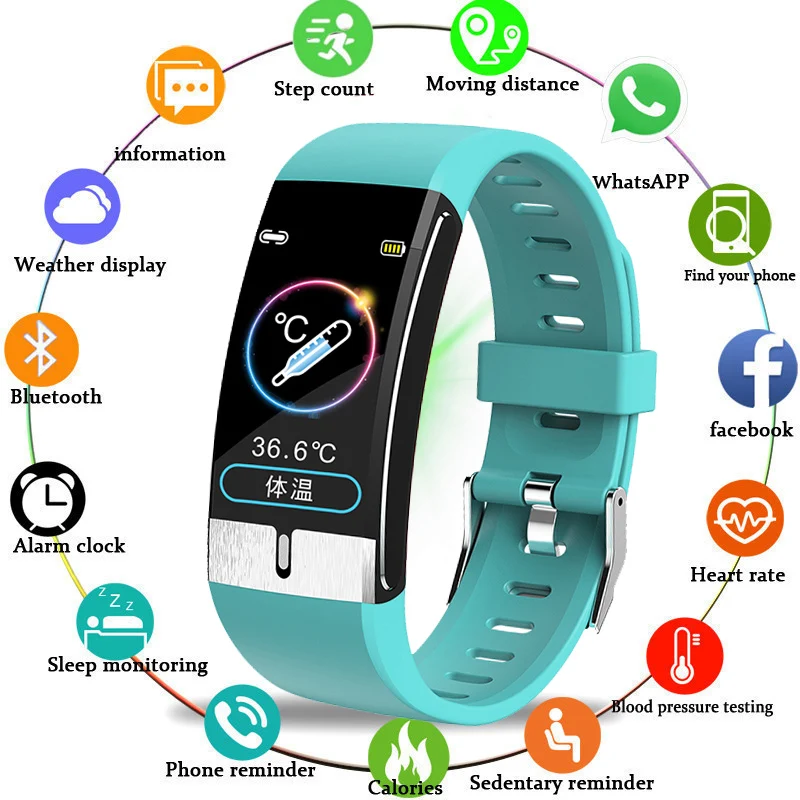 2021 NEW 6 Smart Watch women men ECG PPG Wristband Temperature Measurement Heart Rate Pressure Oxygen Health Bracelet Smart Band