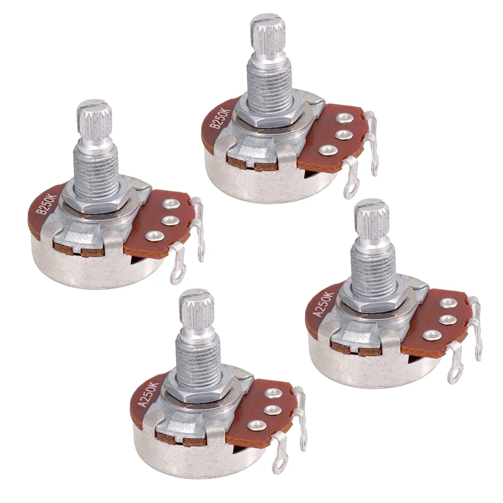 4x A250K & B250K POTS ELECTRIC Bass Guitar Volume Tone Switch Potentiometer
