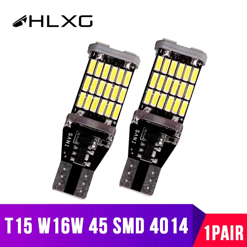 High Power Auto Bulbs DC 12V Car Stop Reverse Back Light T15 T16 LED W16W 45 SMD 4014 Motorcycles Turn Signals Lamp 1Pair | Автомобили и