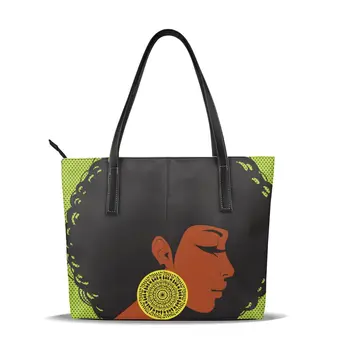 

Women Shoulder Bag Ethnic African American Woman With Disco Hair Women Handbagsote Bag Casual Tote women Messenger bag