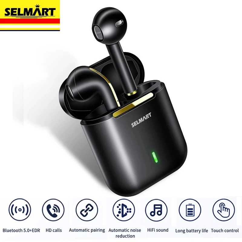 TWS-наушники Selmart с сенсорным управлением поддержкой Bluetooth 5 0 | Электроника