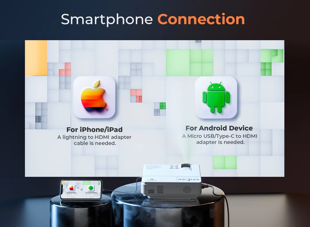 VANKYO L3 Mini projecteur 1920*1080P pris en charge 170 ''projecteur Portable pour la maison avec 40000 heures lampe à LED vie TV Stick PS4 HDMI