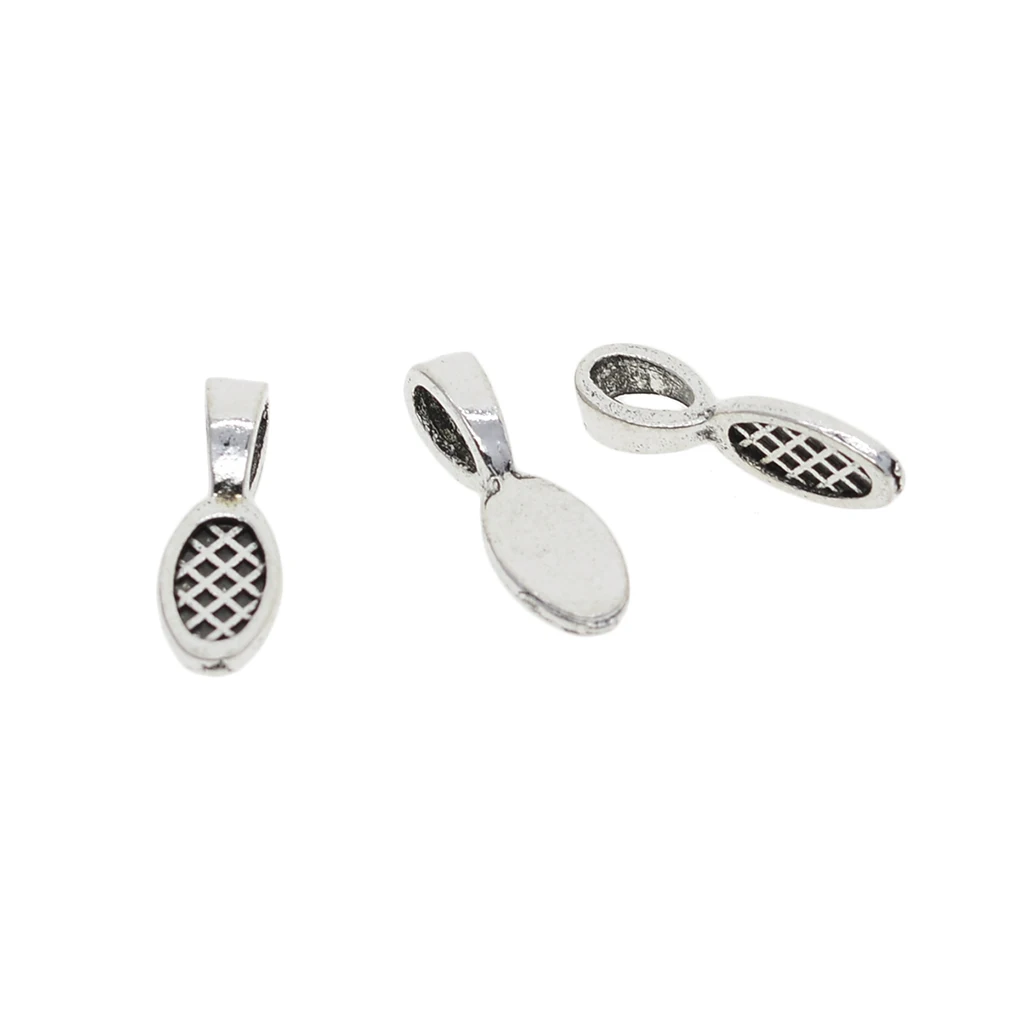 50 Pieces Tibetan silver color Oval Glue On 27mm Bail Pendant Cabochon DIY Jewelry