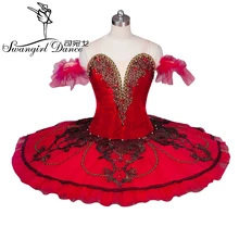 Взрослое красное балетное платье-пачка для выступлений, профессиональная классическая балетная пачка, сценические костюмы BT9025