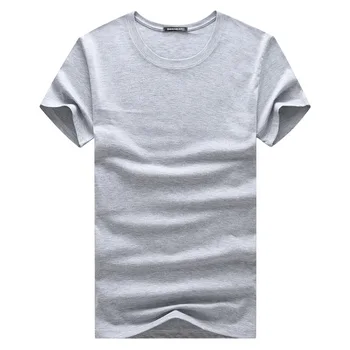 

6291-Foreign trade summer short-sleeved cotton t-shirt short-sleeved Korean version of the tide men's solid color line stitchin
