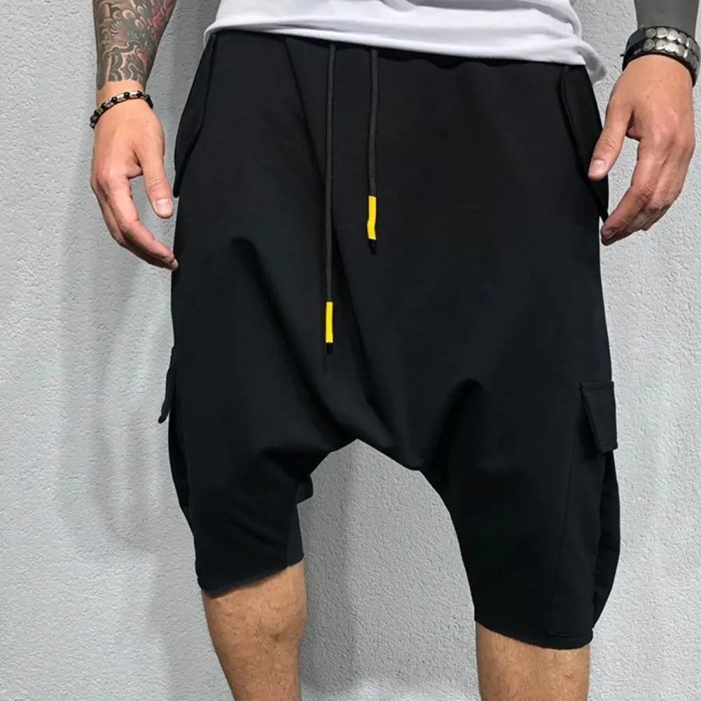 Men Harem Pants Men Harem Pants Adjustable Micro-elastic Soft Cotton Blend Low Crotch Cargo Trousers Summer Men's Clothing
