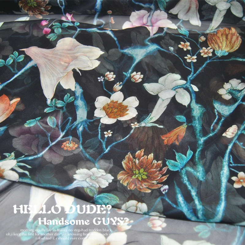 

Black Wide Silk Georgette Light Simple but Elegant Dress Shirt Fabric Cloth