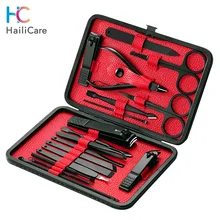 18 шт. в 1 маникюрный набор, профессиональные инструменты для педикюра, дорожный набор для ногтей, машинка для стрижки, резак, эпилятор для бровей, Наборы инструментов для дизайна ногтей