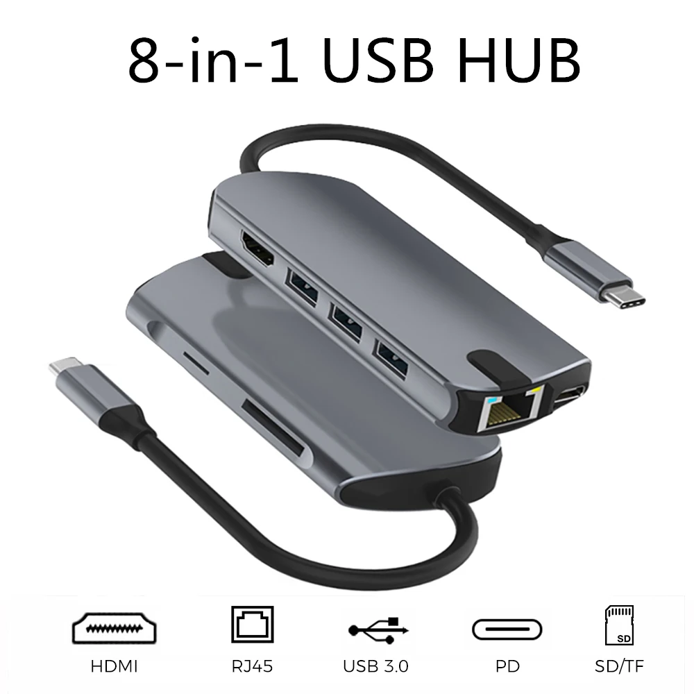 USB C концентратор с 4K HDMI RJ45 65 Вт PD порт SD TF кард-ридер 3 0 type для Macbook Pro Dell XPS 13 15 YOGA huawei
