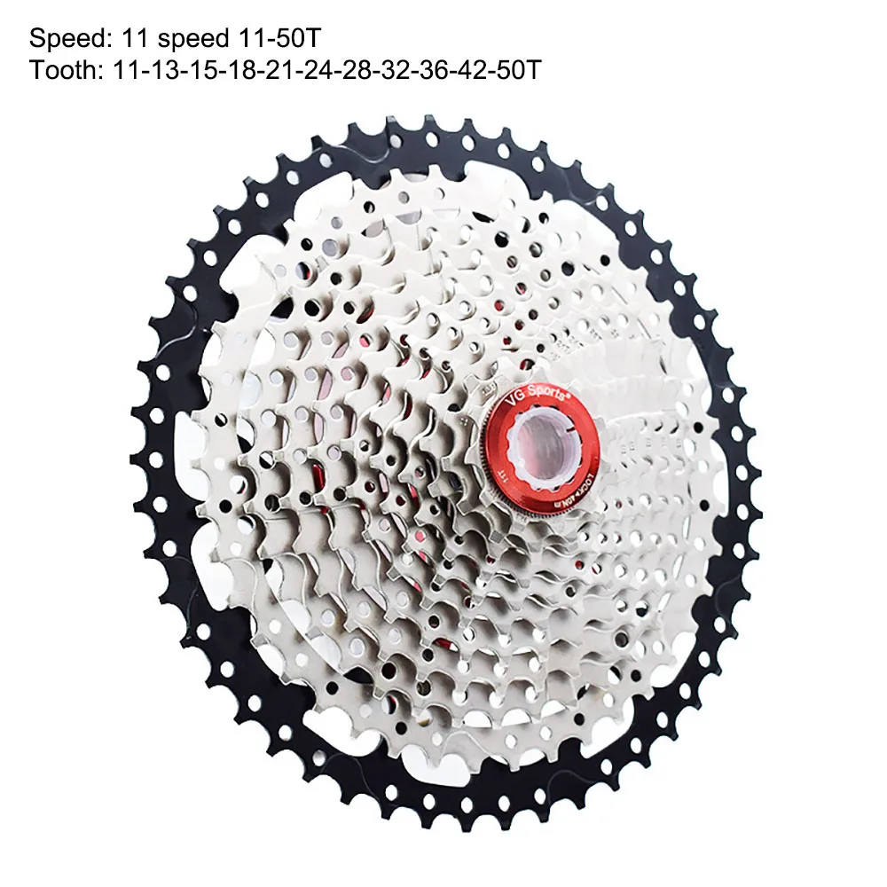 Велосипедная кассета MTB 11 скоростей 11-50 т, звездочки для горного велосипеда 11s 11 v, запчасти для горного велосипеда - Цвет: Silver red