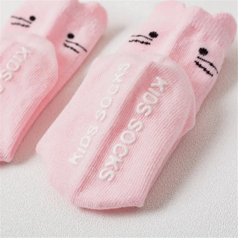 Baby Cartoon Cat Ear Printed Socks Fashion Baby Girl Boy Cotton Sock Newest Toddler Unisex Knee High Pink/White/Navy Socks